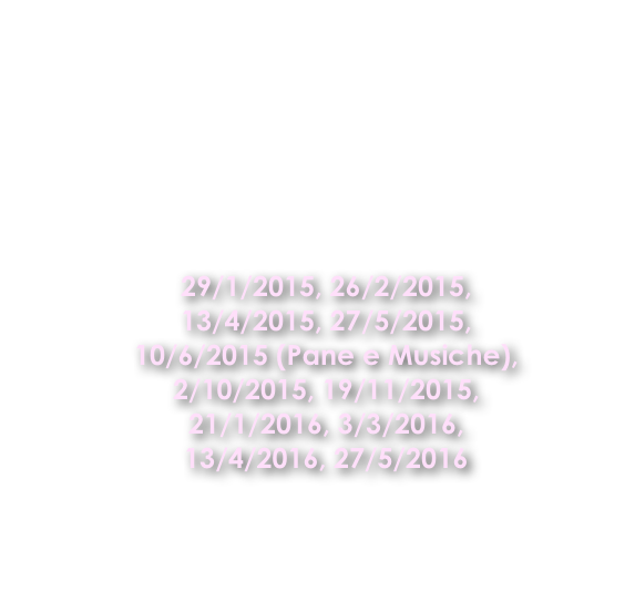 Un nuovo anno di J@M Session organizzate da JAZZ@MILANO presso il Memo Restaurant Music Club, elegante locale di Memo Colucci, che dispone di un palco molto ben attrezzato (pianoforte a coda, batteria, amplificatori, impianto PA e mixer, e tecnico del suono). Le date dei nostri eventi nell’ultimo anno sono state:29/1/2015, 26/2/2015, 
13/4/2015, 27/5/2015, 
10/6/2015 (Pane e Musiche),
2/10/2015, 19/11/2015,
21/1/2016, 3/3/2016,
13/4/2016, 27/5/2016
Il locale. come per il 2014, ha accordato ai nostri Soci, muniti di tessera, ingresso libero e bevande a prezzi ribassati.